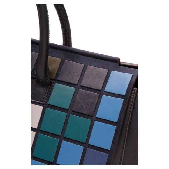 Anya Hindmarch Space Invaders Messenger Bag Navy Flap Tote Crossbody retro purse - Picture 8 of 8